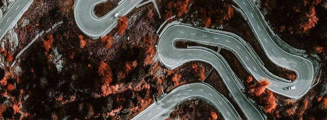 Picture of a road seen from above